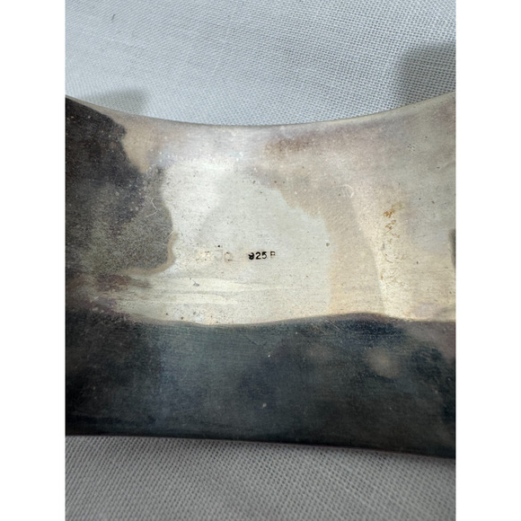 Sterling Silver 925 Dot Wide Cuff Bracelet Dotted 52 Grams Large Modernist - Picture 9 of 11